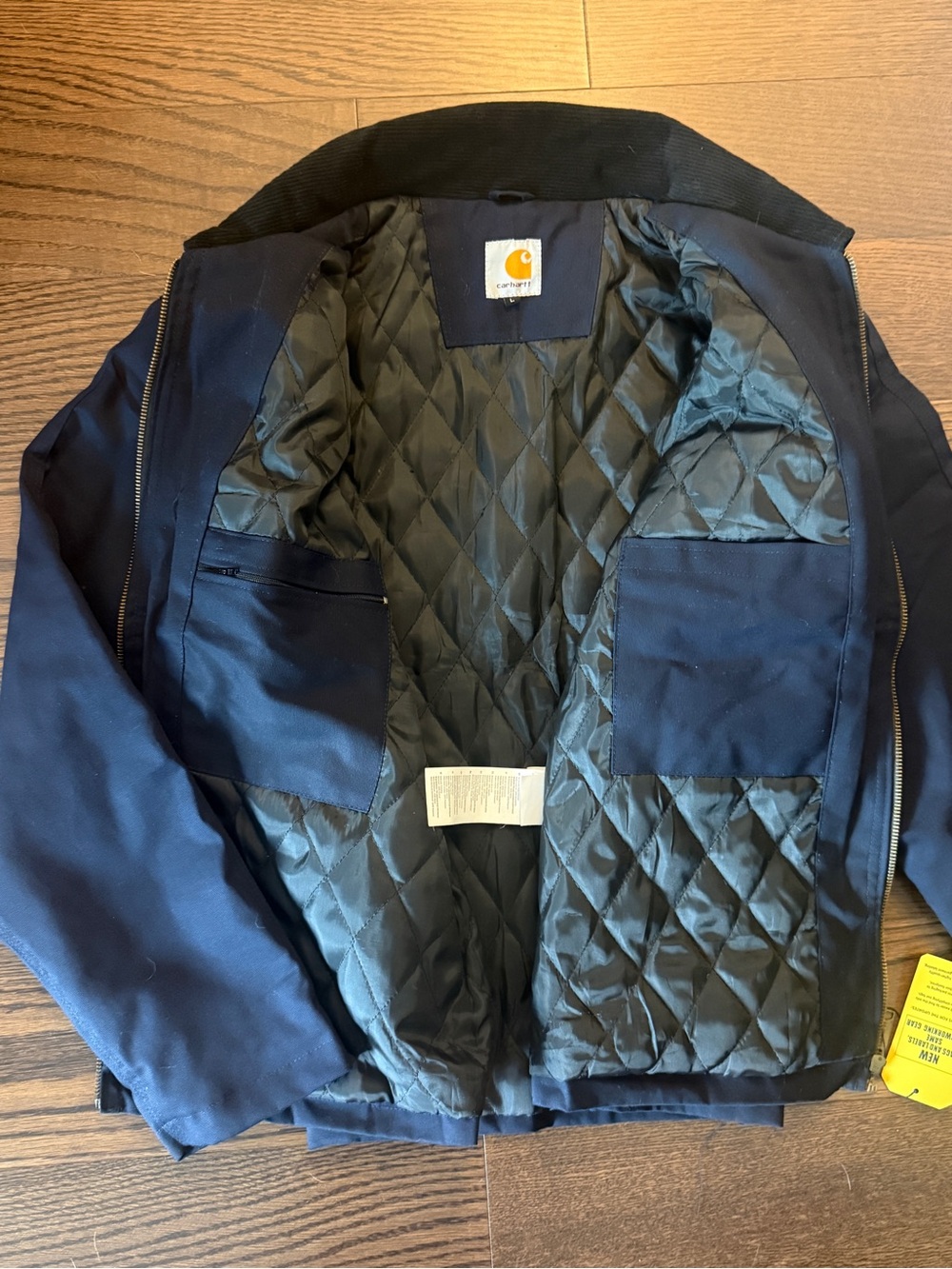 Reworked Carhartt Navy Work Jacket with White NY Patch - Picture 3 of 5